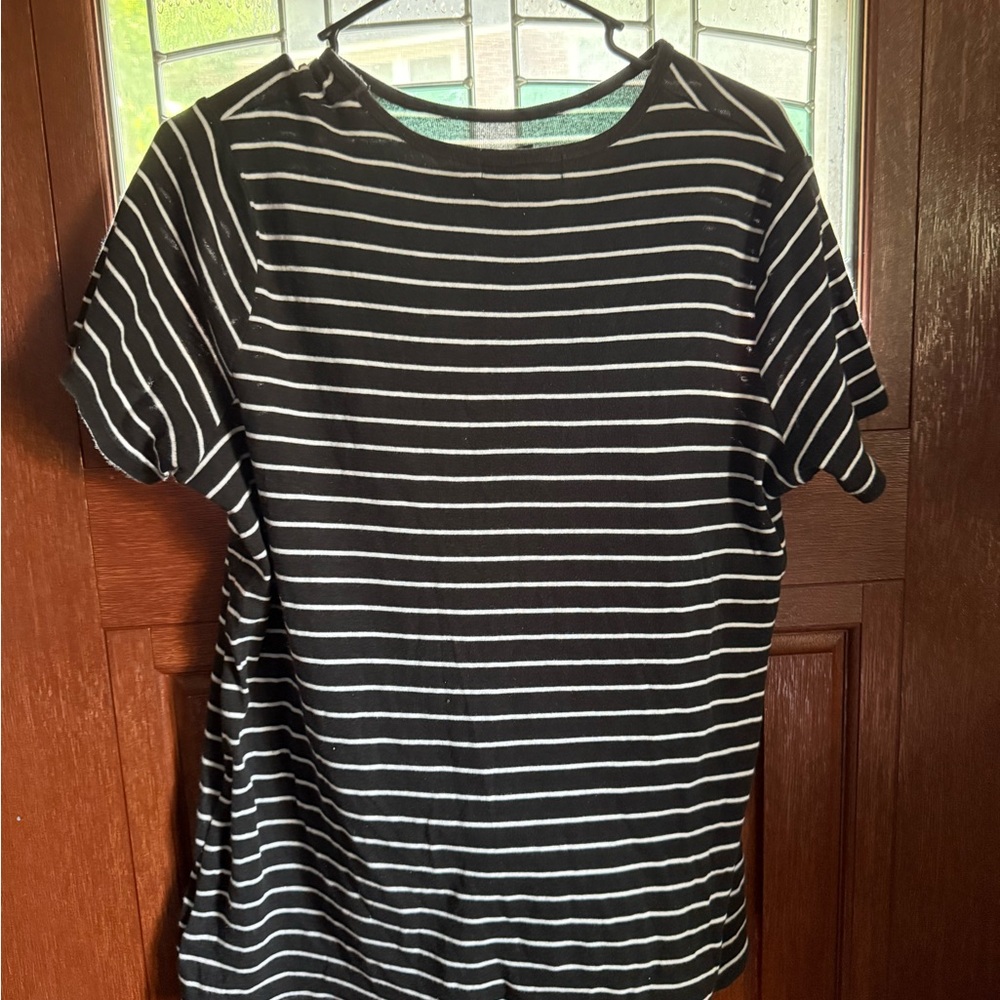 Ralph Lauren Black and White Striped Short Sleeve Tee